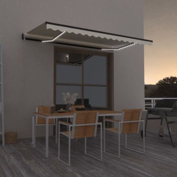 Gossi copertina automata cu senzor vant & led, crem, 400x350 cm