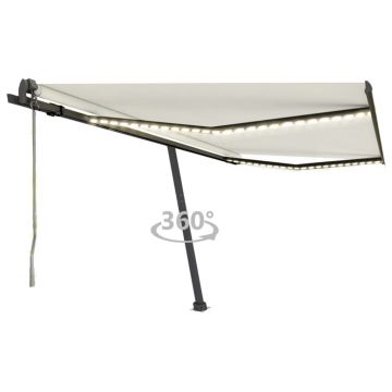 Gossi copertina automata cu senzor vant & led, crem, 400x350 cm