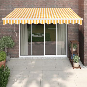 Gossi copertina automata retractabila, galben si alb, 3,5x2,5 m