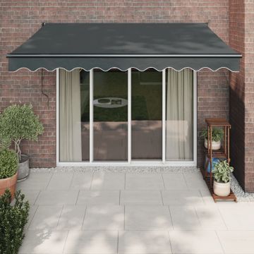 Gossi copertina retractabila, antracit, 3,5x2,5 m, textil si aluminiu