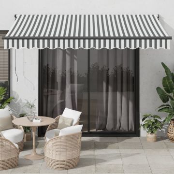 Gossi copertina retractabila antracit/alb, 3,5x2,5 m, textil/aluminiu