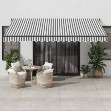 Gossi copertina retractabila antracit/alb, 4,5x3 m, textil/aluminiu