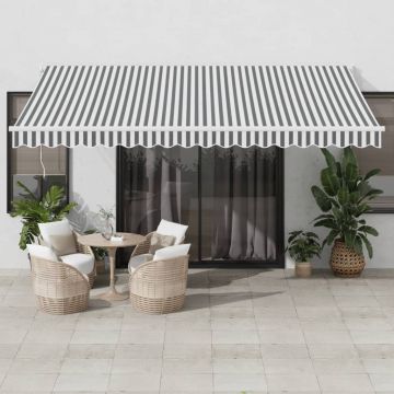 Gossi copertina retractabila antracit/alb, 4,5x3 m, textil/aluminiu