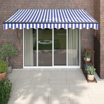 Gossi copertina retractabila automata, albastru si alb, 3x2,5 m