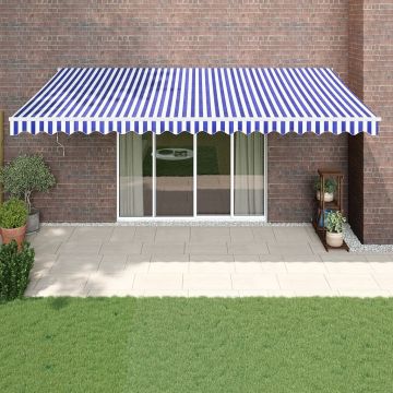 Gossi copertina retractabila automata, albastru si alb, 5x3 m