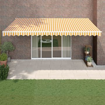 Gossi copertina retractabila automata, galben si alb, 5x3 m