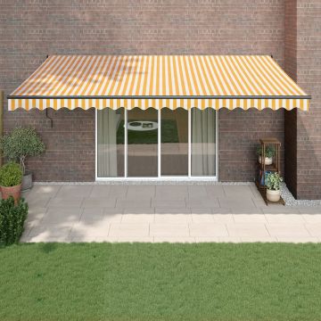 Gossi copertina retractabila automata, galben si alb, 5x3 m