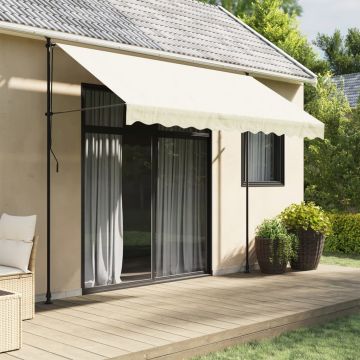 Gossi copertina retractabila, crem, 300x150 cm, tesatura si otel