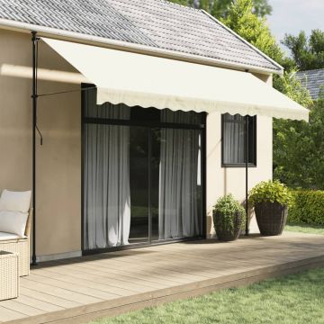 Gossi copertina retractabila, crem, 400x150 cm, tesatura si otel
