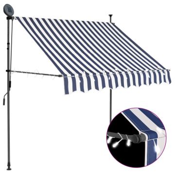 Gossi copertina retractabila manual cu led, albastru & alb, 100 cm
