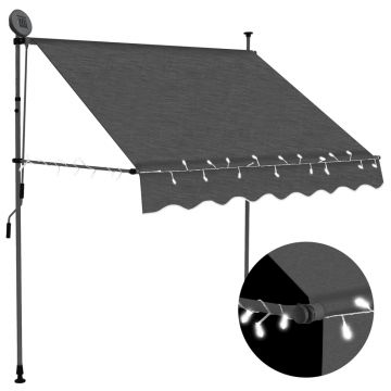 Gossi copertina retractabila manual cu led, antracit, 200 cm