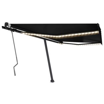 Gossi copertina retractabila manual cu led, antracit, 450x300 cm