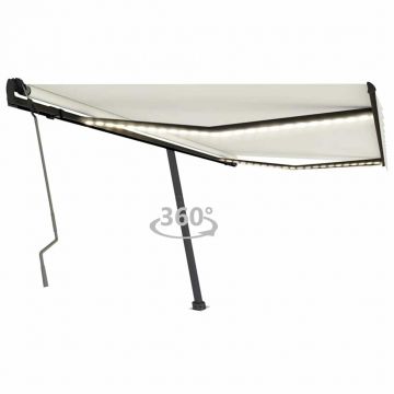 Gossi copertina retractabila manual cu led, crem, 450x300 cm