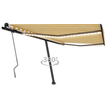 Gossi copertina retractabila manual cu led, galben si alb, 450x300 cm