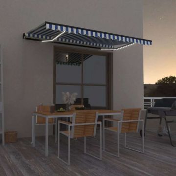 Gossi copertina retractabila manual led, albastru si alb, 450x300 cm
