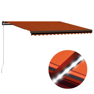 Gossi copertina retractabila manual led portocaliu/maro, 450 x 300 cm