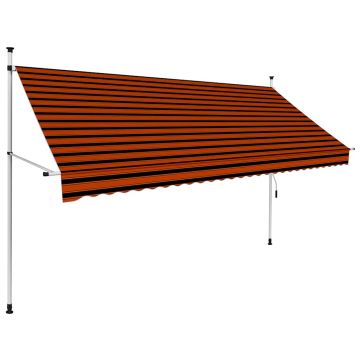 Gossi copertina retractabila manual, portocaliu si maro, 300 cm
