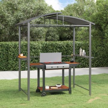 Gossi foisor gratar cu rafturi laterale, antracit 210x114x230 cm otel