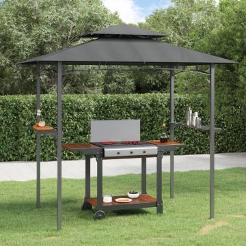 Gossi foisor gratar cu rafturi laterale, antracit 240x150x243 cm otel