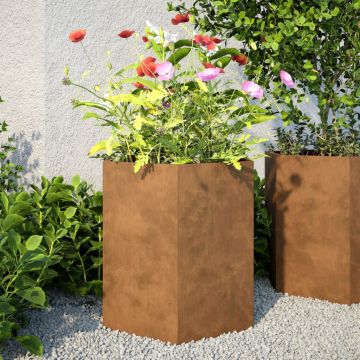 Gossi jardiniera de gradina 46x40x45 cm otel de intemperii