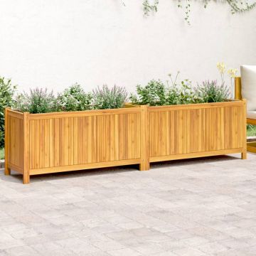 Gossi jardiniera de gradina cu captuseala 199x38,5x50 cm, lemn acacia