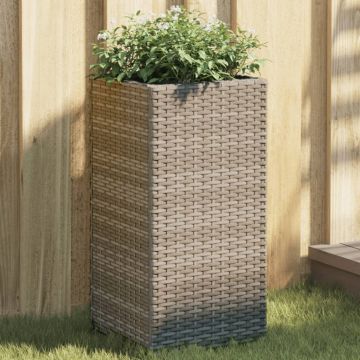 Gossi jardiniera de gradina, gri, 30x30x60 cm, poliratan
