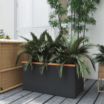 Gossi jardiniera, negru, 80x40x40 cm, poliratan