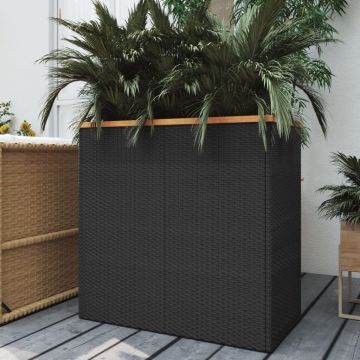 Gossi jardiniera, negru, 80x40x80 cm, poliratan