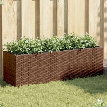 Gossi jardiniere gradina 3 ghivece 2 buc. maro 105x30x32 cm poliratan