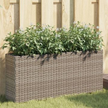 Gossi jardiniere gradina cu 2 ghivece 2 buc. gri 90x20x40cm poliratan