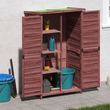 Gossi magazie de unelte de gradina cafeniu 83x57x140cm lemn masiv pin