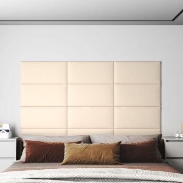 Gossi panouri de perete 12 buc. crem 60x30 cm catifea 2,16 m2