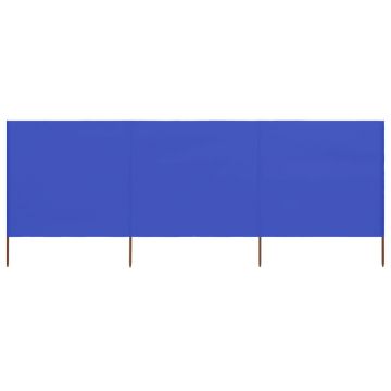 Gossi paravan anti-vant cu 3 panouri, azur, 400 x 80 cm, textil