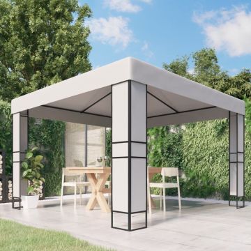 Gossi pavilion cu acoperis dublu, alb, 3 x 3 m
