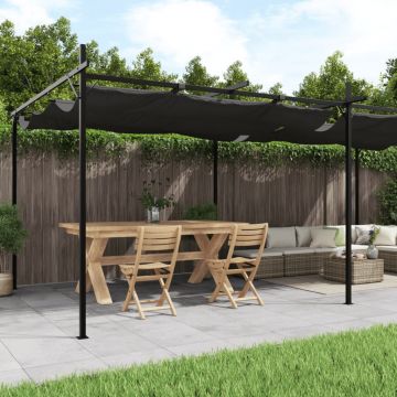 Gossi pergola cu acoperis retractabil, antracit, 589x292x230 cm
