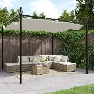 Gossi pergola cu acoperis retractabil, crem, 295x292x230 cm