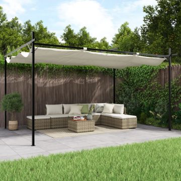 Gossi pergola cu acoperis retractabil, crem, 395x292x230 cm