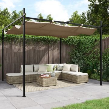 Gossi pergola cu acoperis retractabil, gri taupe, 295x292x230 cm