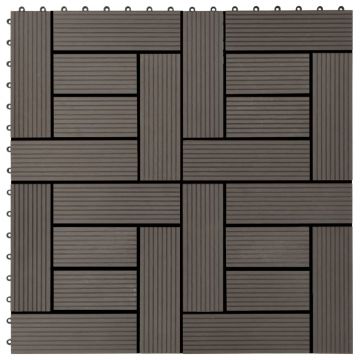 Gossi placi de pardoseala, 22 buc., maro inchis, 30x30 cm, wpc, 2 mp