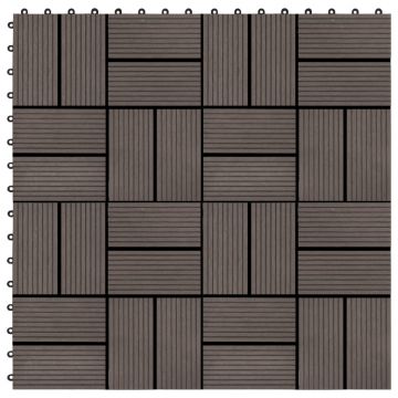 Gossi placi de pardoseala, 22 buc., maro inchis, 30x30 cm, wpc, 2 mp