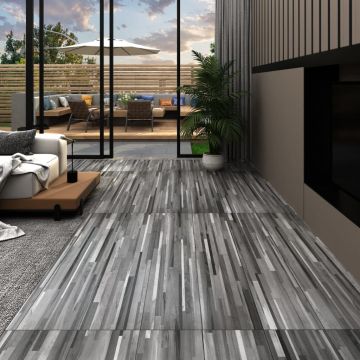 Gossi placi pardoseala autoadezive, dungi gri, 5,21 m2, 2 mm, pvc