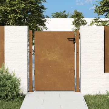 Gossi poarta pentru gradina, 105x155 cm, otel corten