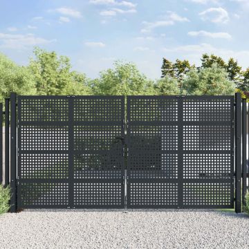 Gossi poarta pentru gradina, antracit, 400x200 cm, otel
