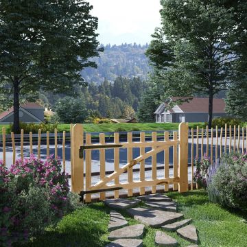 Gossi poarta simpla pentru gard, lemn de alun, 100 x 60 cm