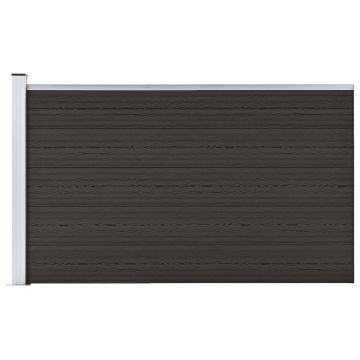 Gossi set de panouri de gard, negru, 175x105 cm, wpc