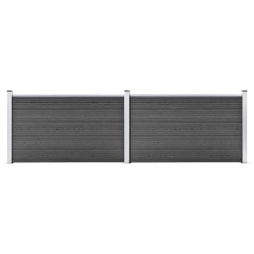 Gossi set de panouri de gard, negru, 353 x 105 cm, wpc