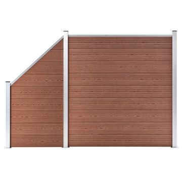 Gossi set panouri gard, 1 patrat + 1 oblic, maro, 273x186 cm, wpc