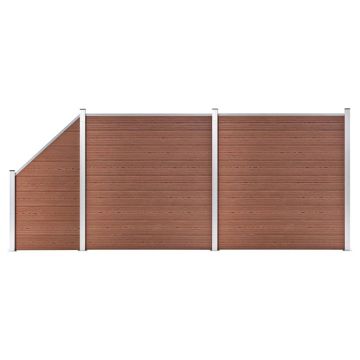 Gossi set panouri gard, 2 patrate + 1 oblic, maro, 446x186 cm, wpc