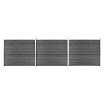 Gossi set panouri gard, 526x146 cm, negru, wpc