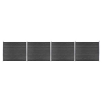 Gossi set panouri gard, 699x146 cm, gri, wpc